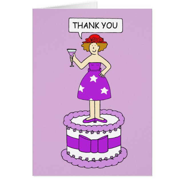 Red Hat Lady Thank you Cards (Front)