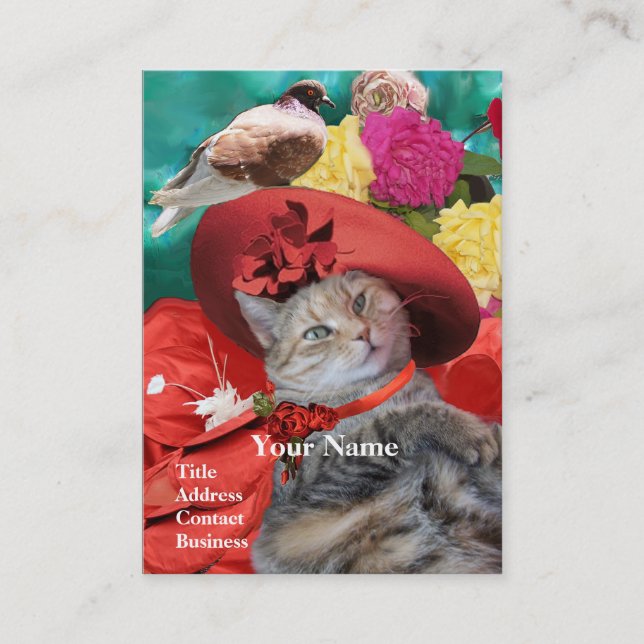 RED HAT OF PRINCESS TATUS Pet,Cat Beauty Salon Business Card (Front)
