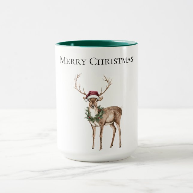 Red Hat Reindeer Christmas Mug (Center)