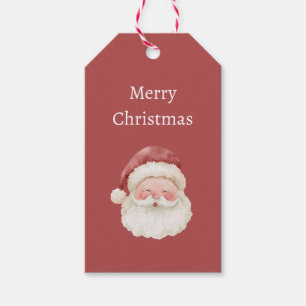 Red Hat Santa Christmas Gift Tags