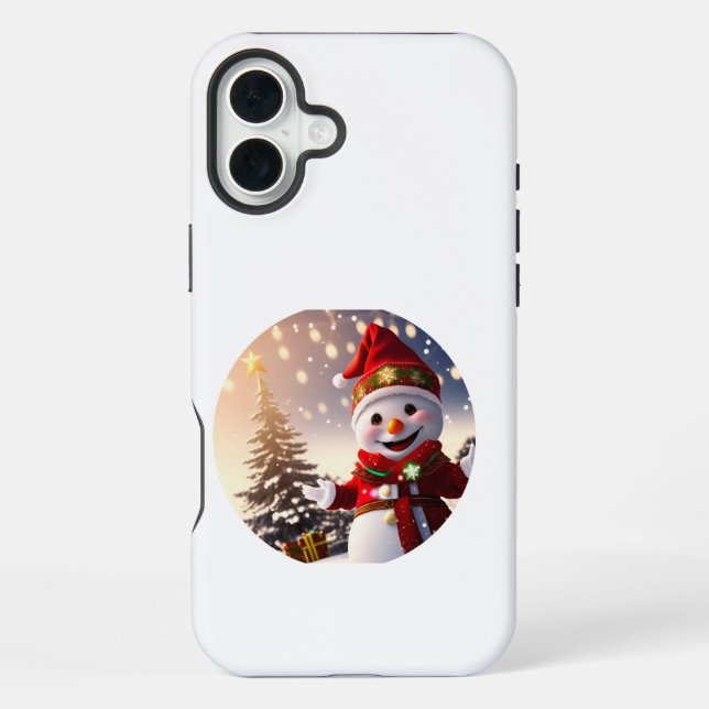 red hat snowman iphone case (Back)