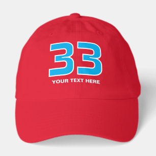 Red hat with custom race number and text template