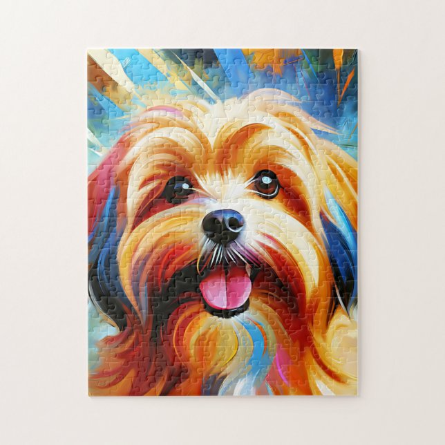 Red Havanese Dog Acrylic Print Dog Lover Gift Jigsaw Puzzle (Vertical)