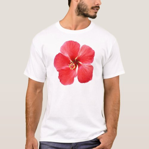 Red Hawaiian Hibiscus Flower T_Shirt