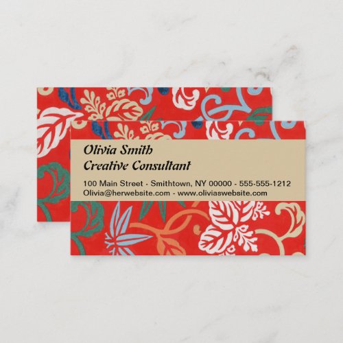 Red Hawaiian Japanese Kimono Business Card