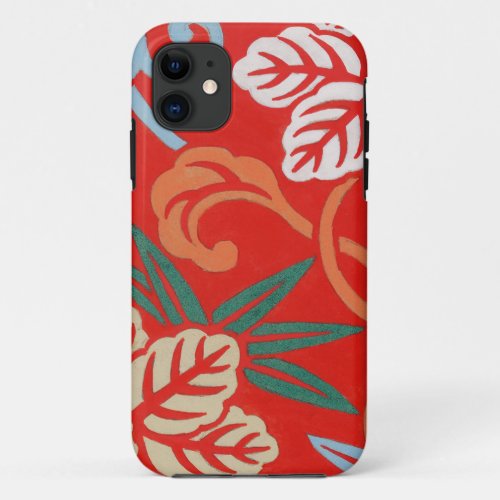 Red Hawaiian Japanese Kimono iPhone 11 Case