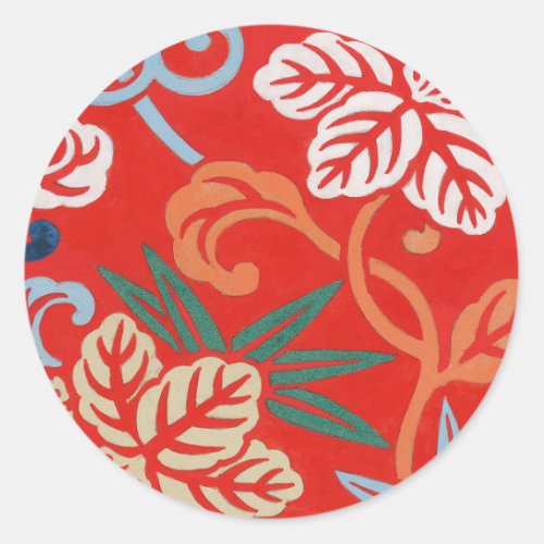 Red Hawaiian Japanese Kimono Classic Round Sticker