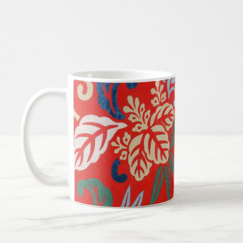 Red Hawaiian Japanese Kimono Coffee Mug