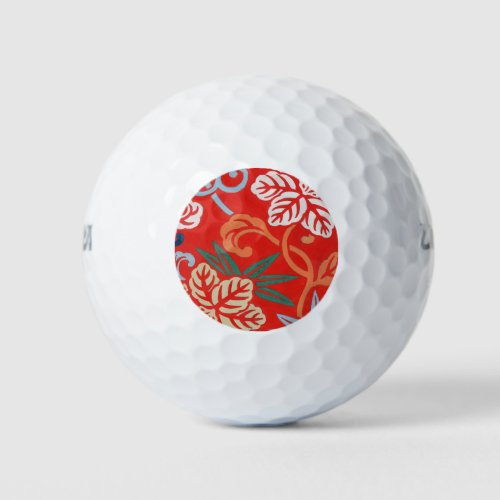 Red Hawaiian Japanese Kimono Golf Balls