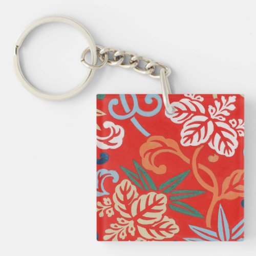 Red Hawaiian Japanese Kimono Keychain