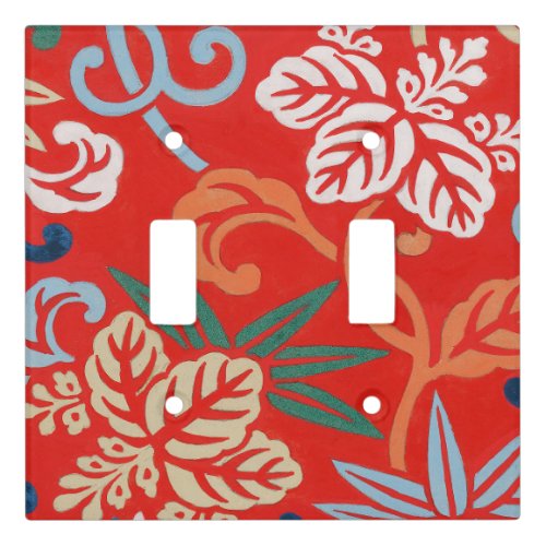 Red Hawaiian Japanese Kimono Light Switch Cover
