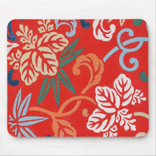 Red Hawaiian Japanese Kimono Mouse Pad