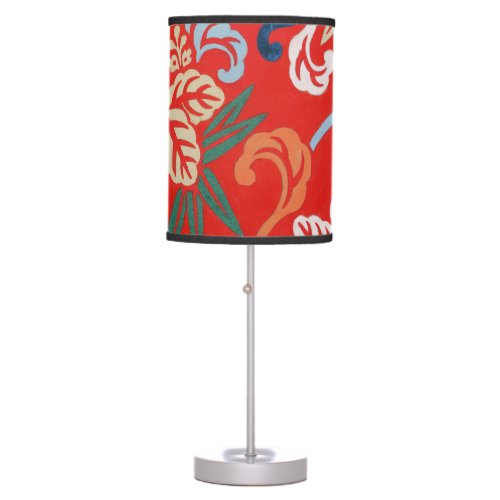 Red Hawaiian Japanese Kimono Table Lamp