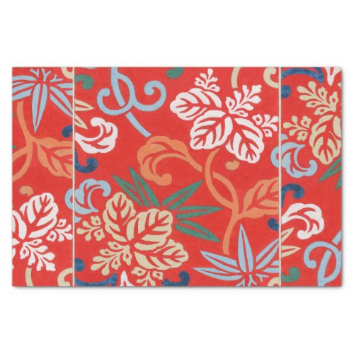 Red Hawaiian Japanese Kimono Tissue Paper