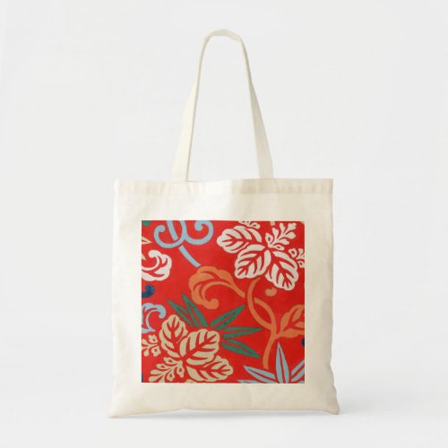 Red Hawaiian Japanese Kimono Tote Bag