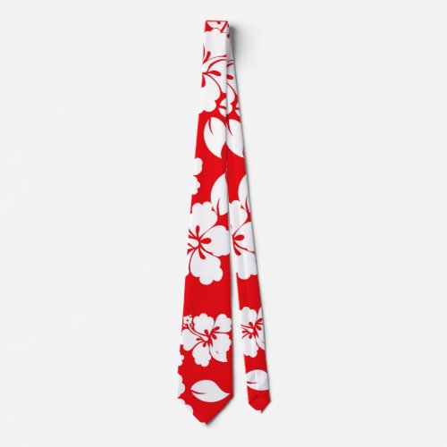Red Hawaiian Pattern Tie