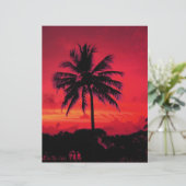 Red Hawaiian Sunset Exotic Palm Trees (Standing Front)