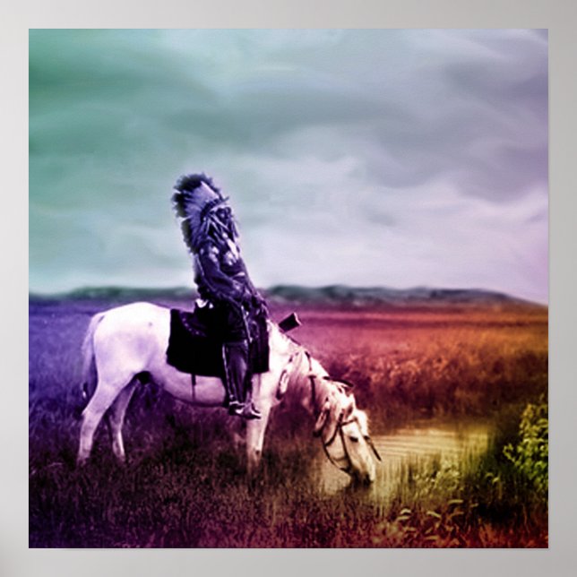 Red Hawk at an Oasis in the Badlands Poster (Front)