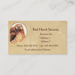 Red Hawk Custom Business Bird of Prey  Business Card