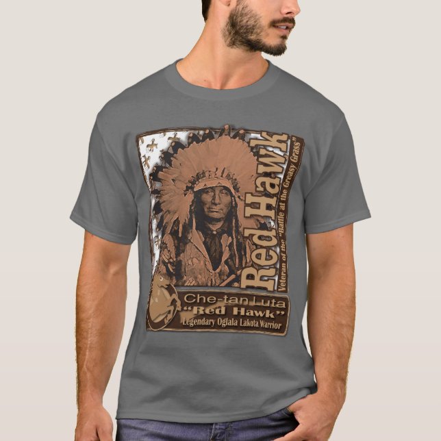 Red Hawk Oglala Lakota T-Shirt (Front)