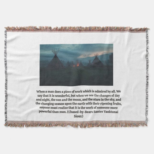 Red Hawk's Village throw blanket (Front)