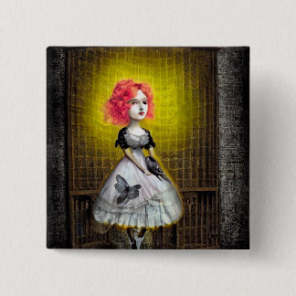 Red Head Girl with Bird Button