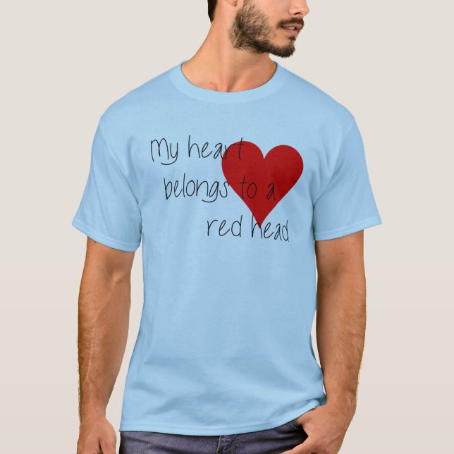 Red Head Heart Valentine's day T-shirt (Front)