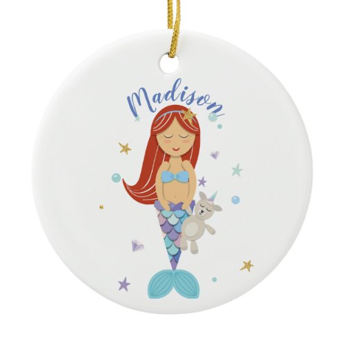 Red Head Little Mermaid Ornament