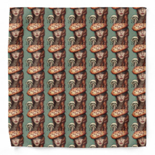 red head mushroom lover design bandana