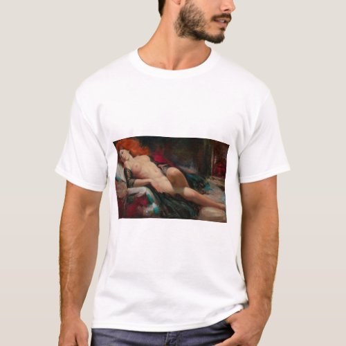 Red Headed Beauty Pin Up Art T_Shirt