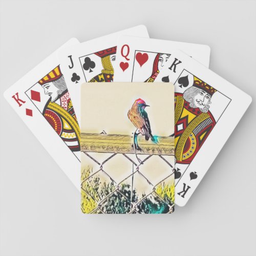 Red Headed Bird  Playing Cards