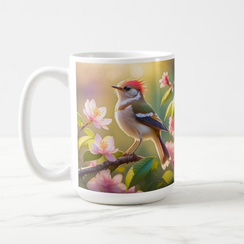 Red Headed Buff Chested Warbler Fantasy Bird Coffee Mug