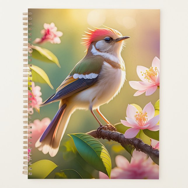 Red Headed Buff Chested Warbler Fantasy Bird Planner (Front)