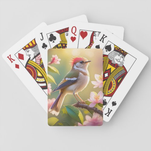 Red Headed Buff Chested Warbler Fantasy Bird Playing Cards