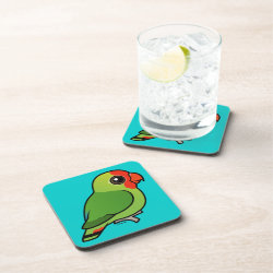 Birdorable Red-headed Lovebird Beverage Coaster