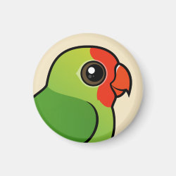 Birdorable Red-headed Lovebird Round Magnet