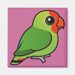 Birdorable Red-headed Lovebird Square Magnet