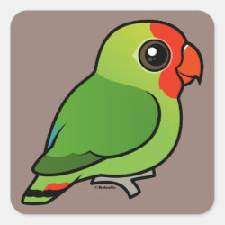 Birdorable Red-headed Lovebird Square Sticker