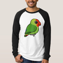 Birdorable Red-headed Lovebird Men's Canvas Long Sleeve Raglan T-Shirt