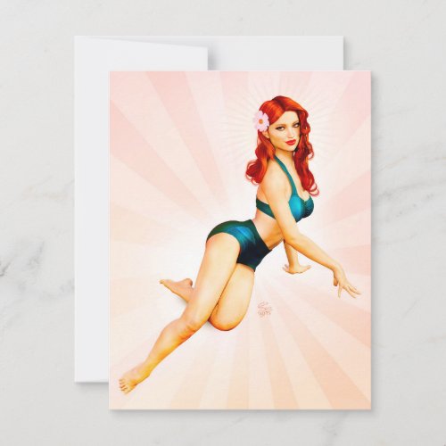 Red Headed Pinup Party Invitation