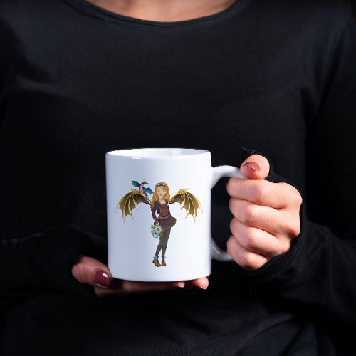 Red_Headed Steampunk Dragon Girl Coffee Mug