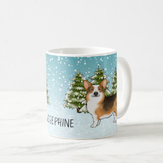 Red Headed Tri Pembroke Corgi Winter Christmas Coffee Mug