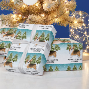 Red Headed Tri Pembroke Corgi Winter Christmas Wrapping Paper