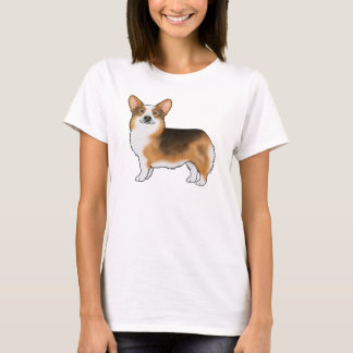 Red  Headed Tri Pembroke Welsh Corgi Cartoon Dog T-Shirt