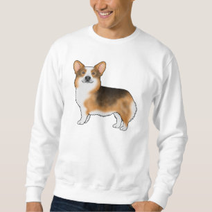 Red Headed Tri Pembroke Welsh Corgi Dog Drawing Sweatshirt