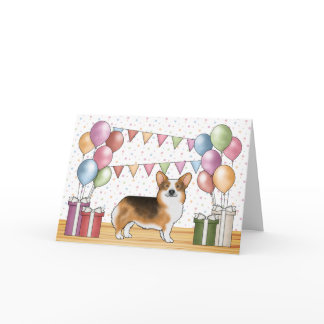 Red Headed Tri Pembroke Welsh Corgi Happy Birthday Card