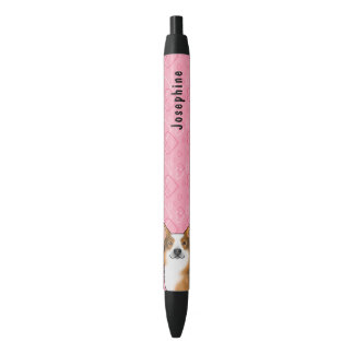 Red Headed Tri Pembroke Welsh Corgi Hearts & Name Pen