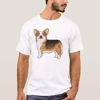 Red Headed Tri Pembroke Welsh Corgi Illustration T-Shirt