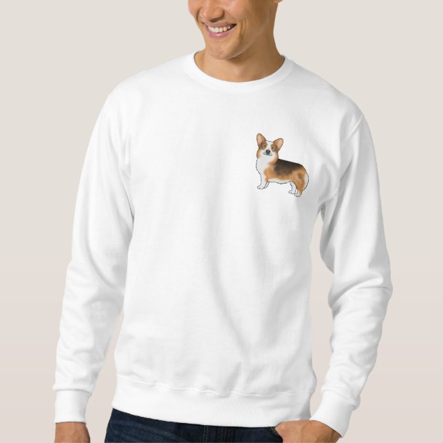 Red Headed Tri Pembroke Welsh Corgi Standing Dog Sweatshirt (Front)