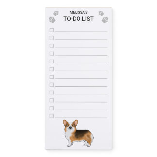 Red Headed Tri Pembroke Welsh Corgi To-Do List Magnetic Notepad